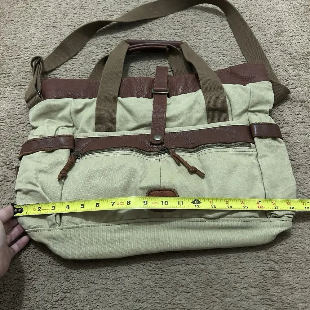 Vintage Buffalo Jackson Trading Co. Canvas & Leather Trim Messenger Bag